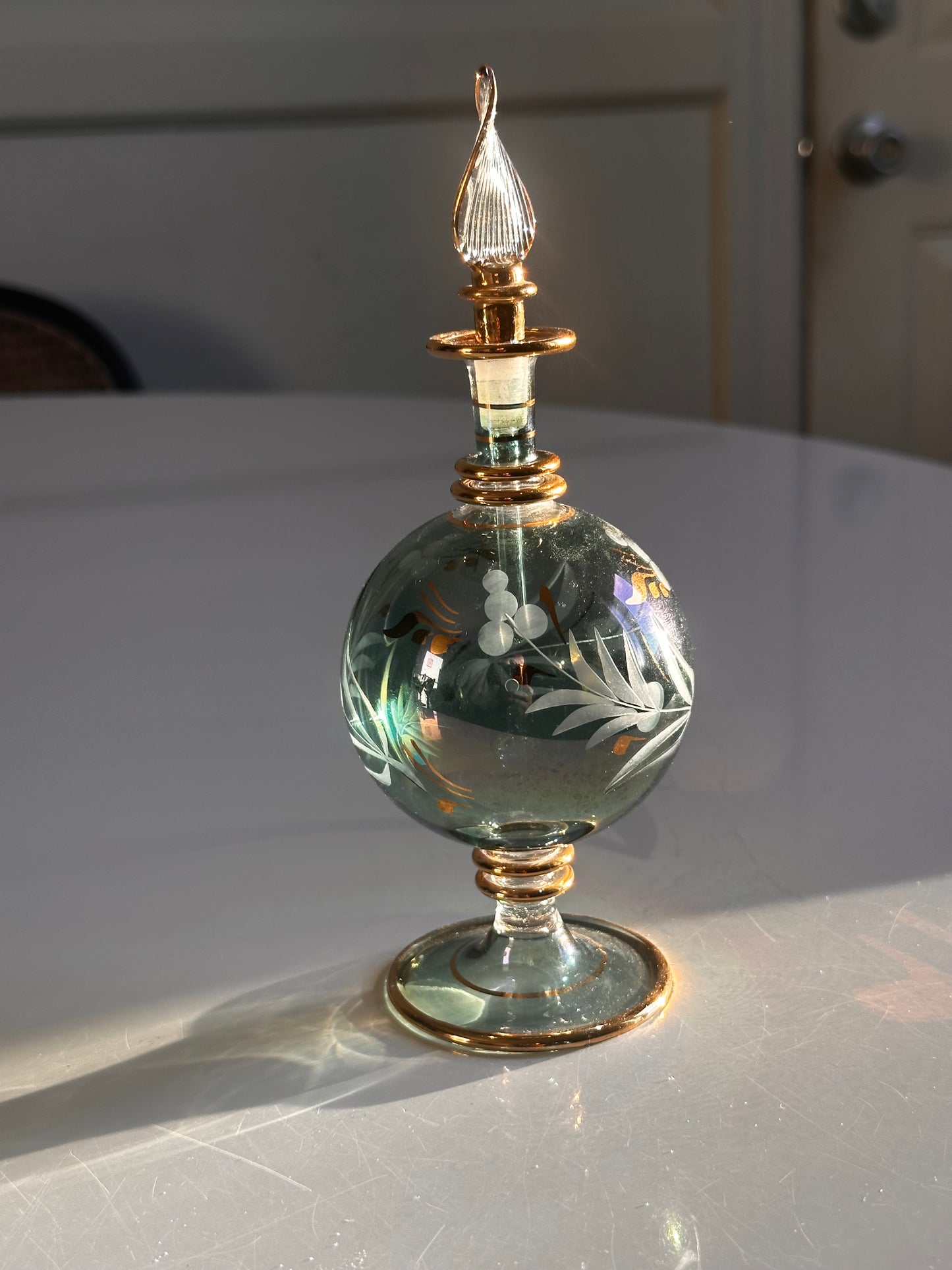 Vintage Hand-Painted Glass Perfume Bottle