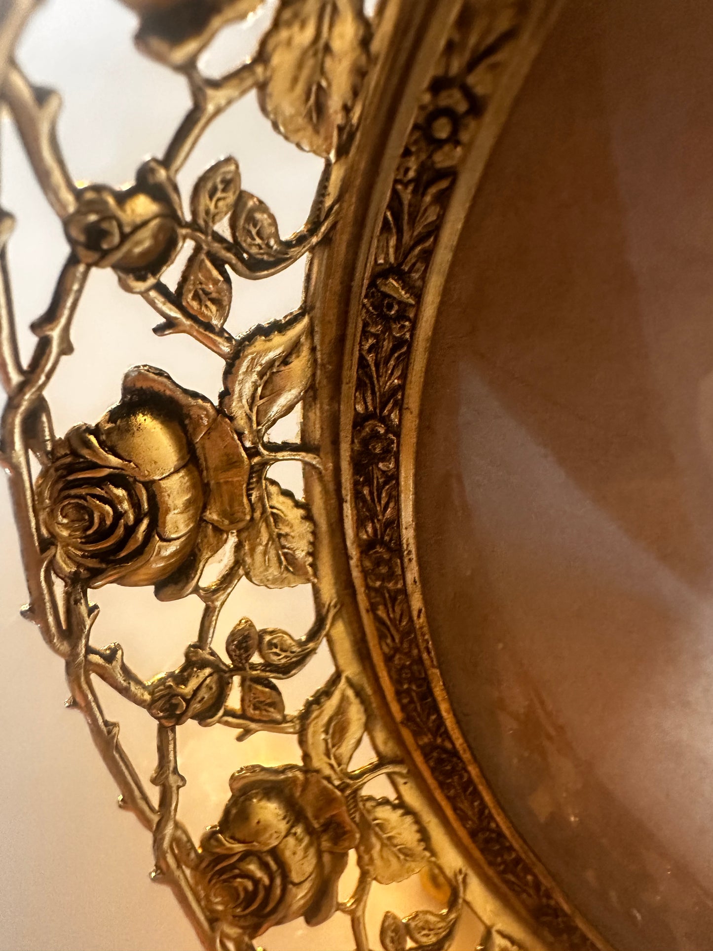 Vintage Gilt Rose Filigree Frame
