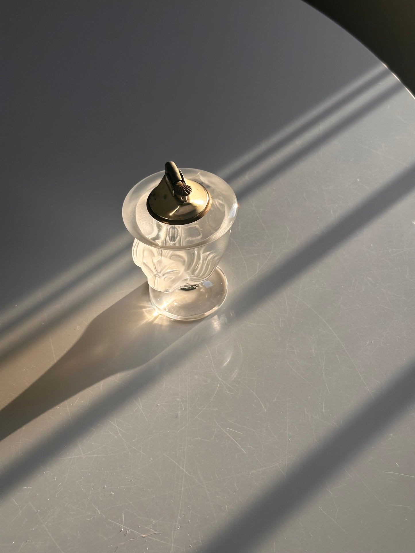 Lalique Double Lion Head Table Lighter