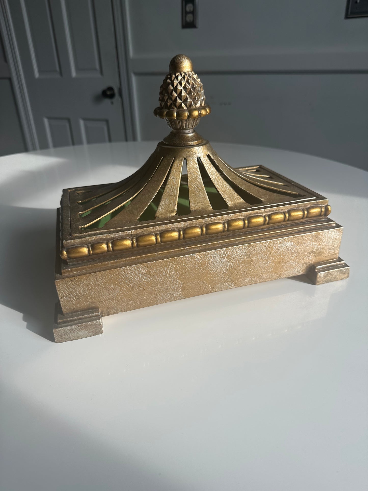 Monumental Gilt Architectural Lidded Box