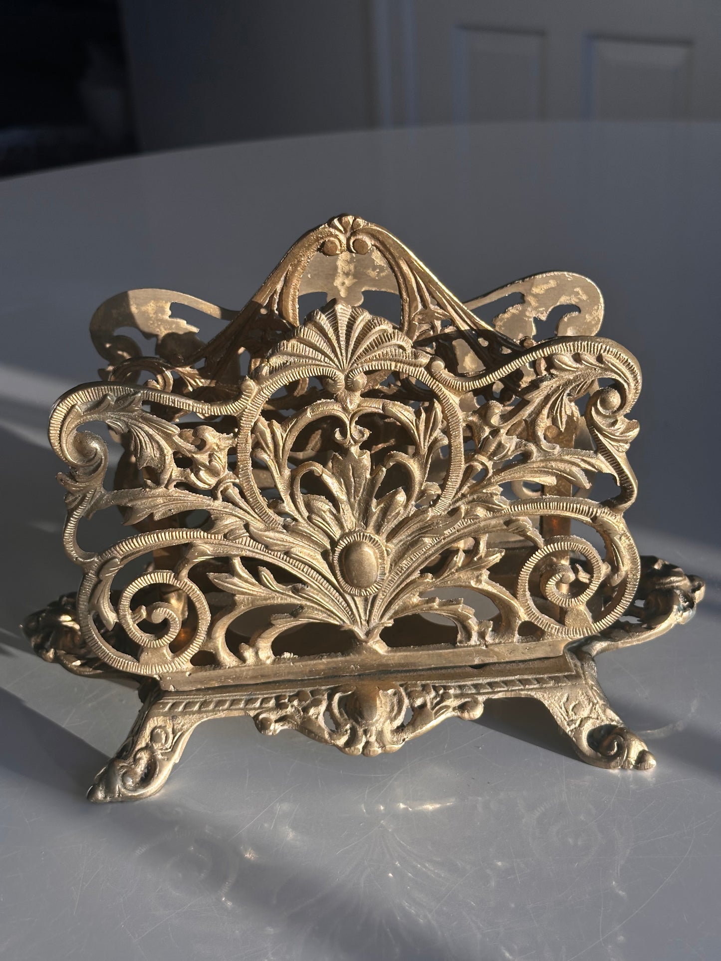 Antique Gilt Brass Letter Holder