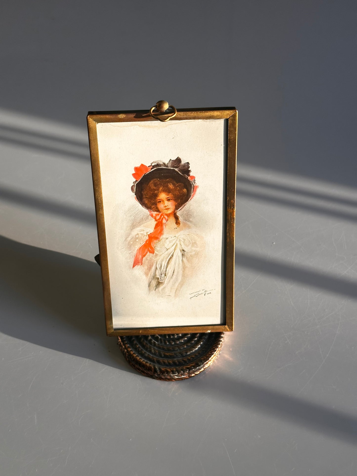 Miniature Portrait Print in Brass Frame
