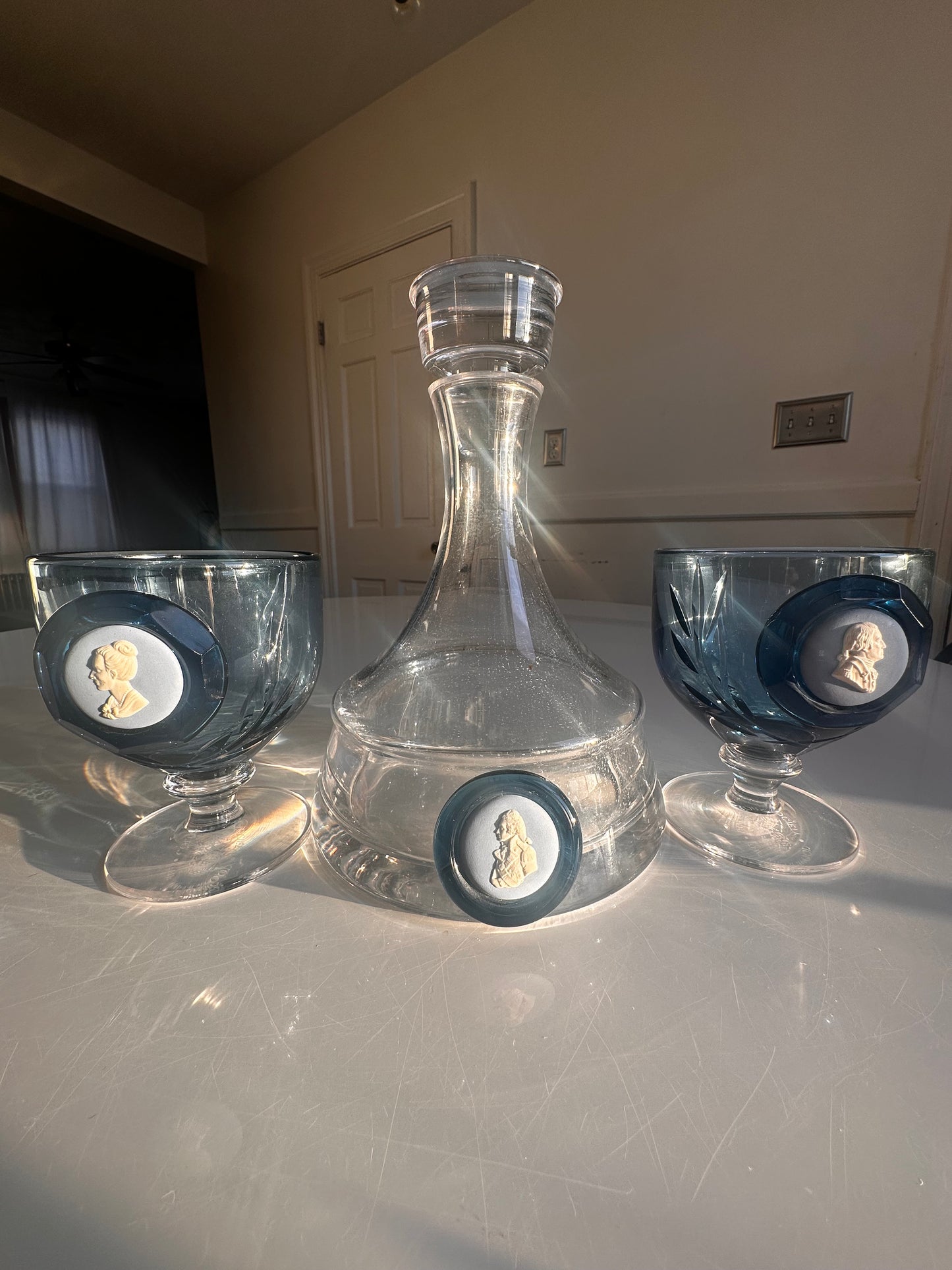 Wedgwood Collectors Society Medallion Crystal Decanter Set, c. 1890–1920