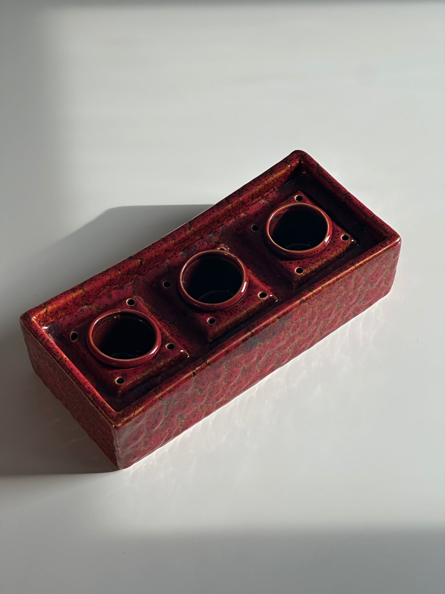 Vintage Glazed Ceramic Floral Frog