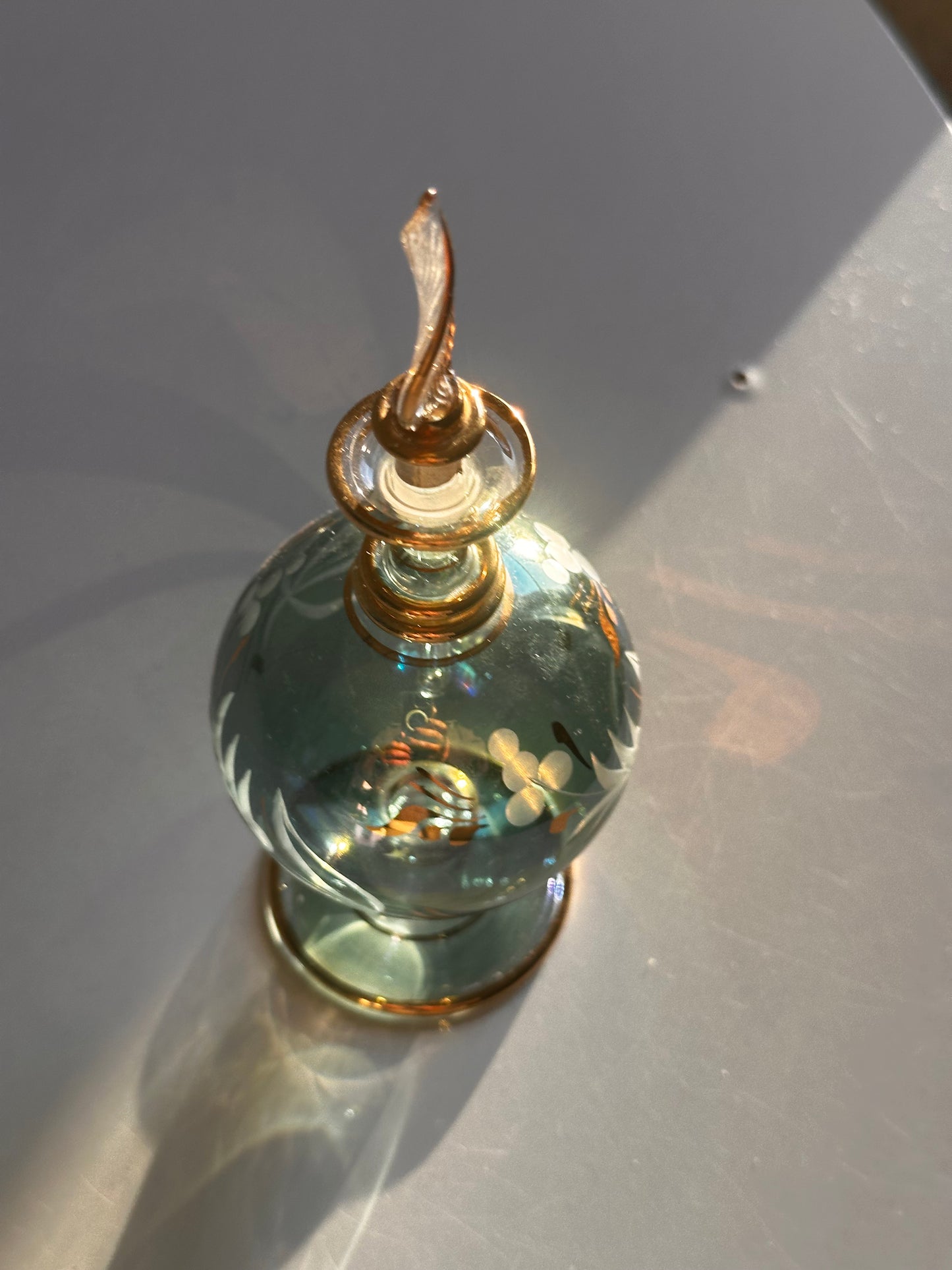 Vintage Hand-Painted Glass Perfume Bottle