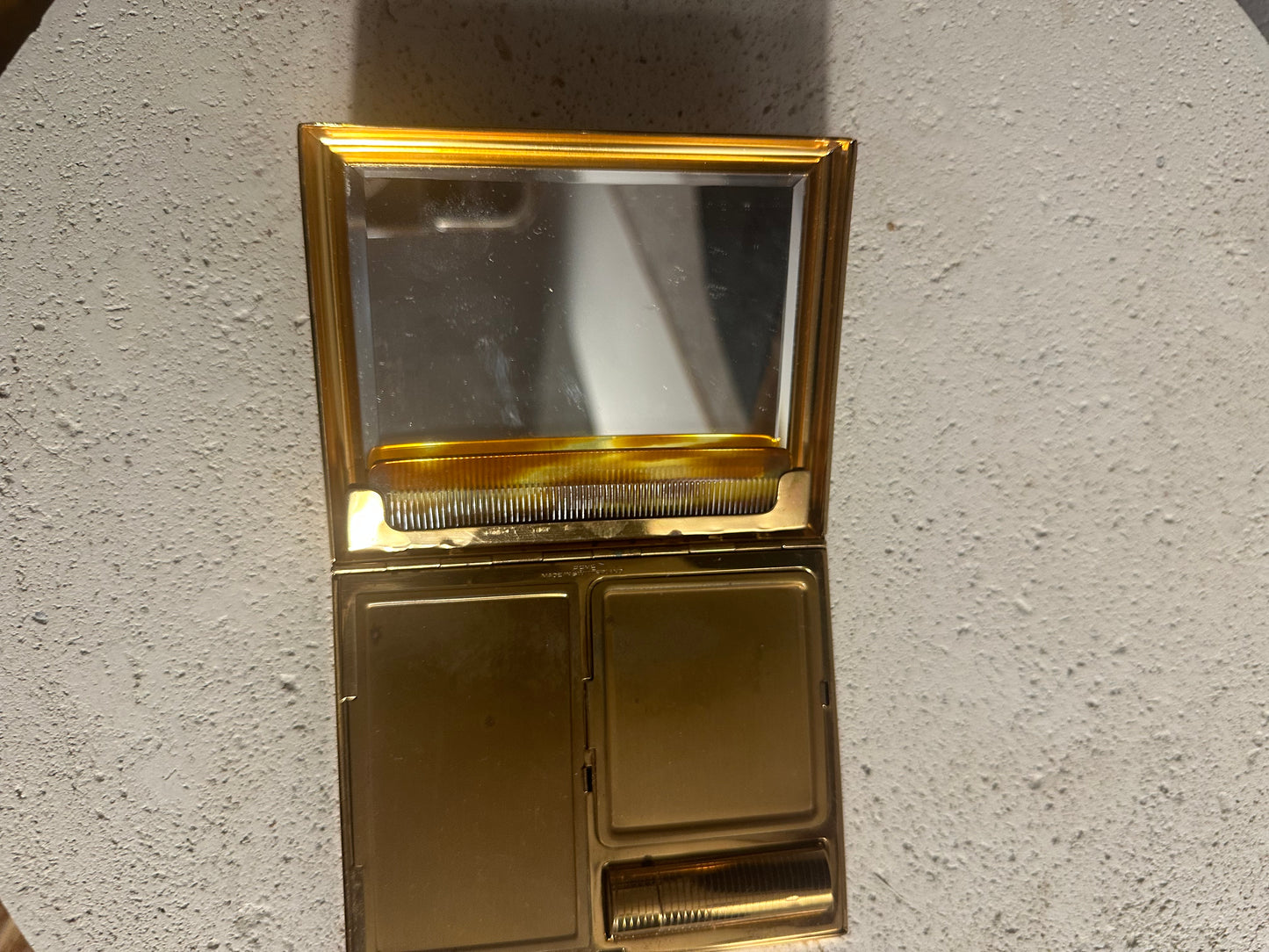 Mother-of-Pearl Cigarette Case with Lipstick Tube