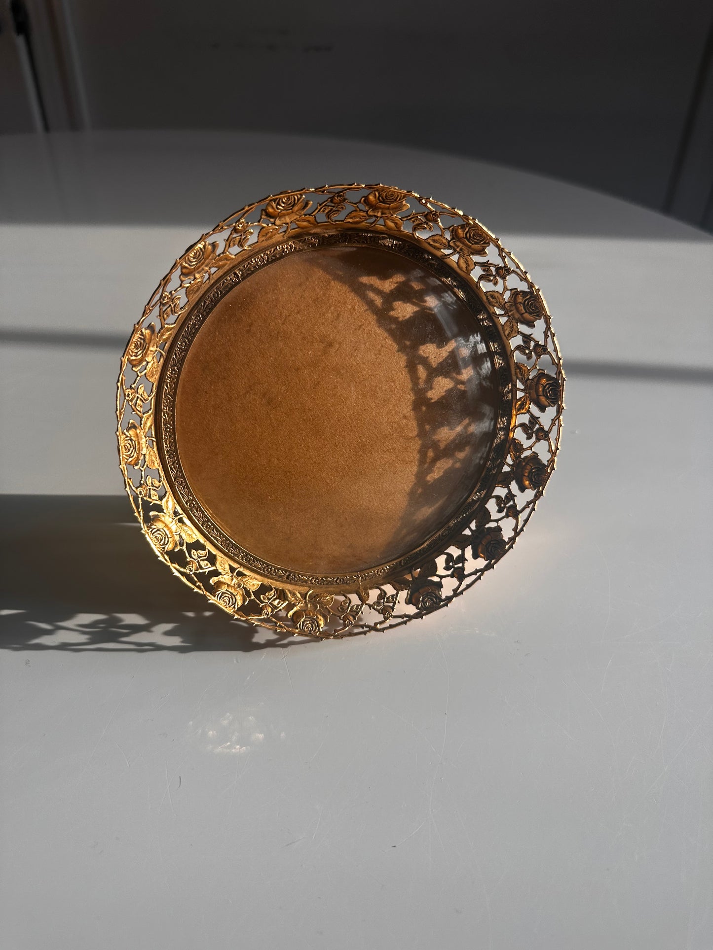 Vintage Gilt Rose Filigree Frame