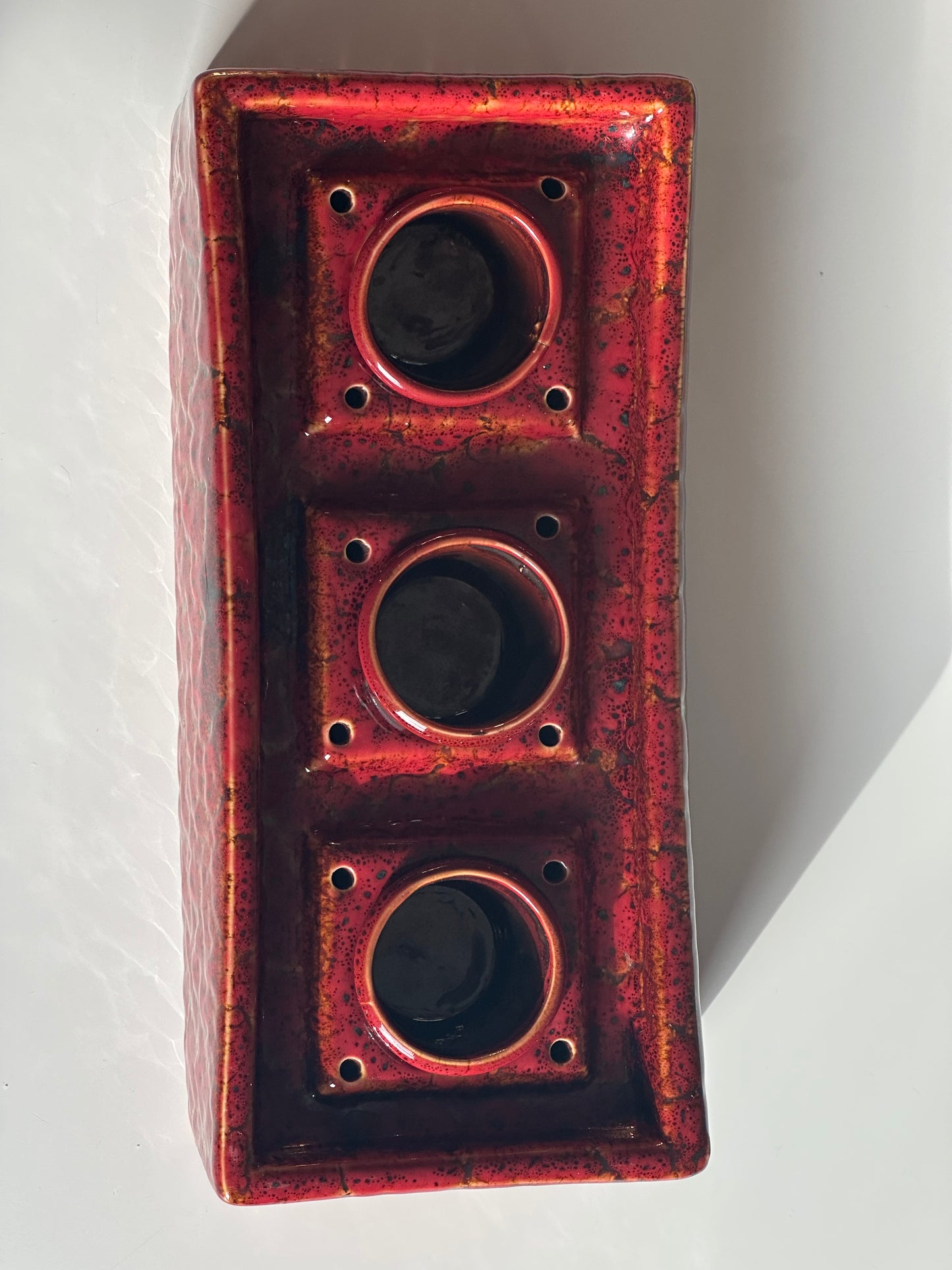 Vintage Glazed Ceramic Floral Frog