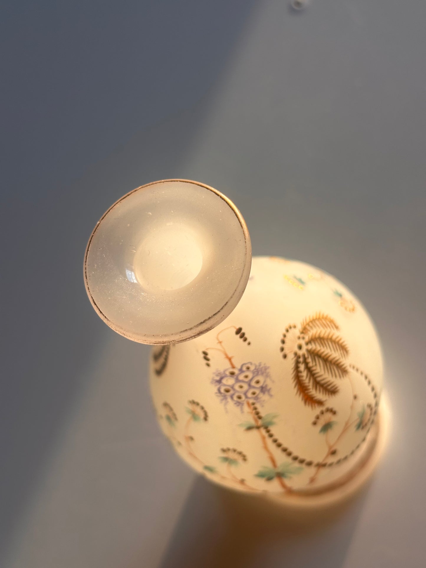 Hand-Painted Opaline Glass Bud Vase