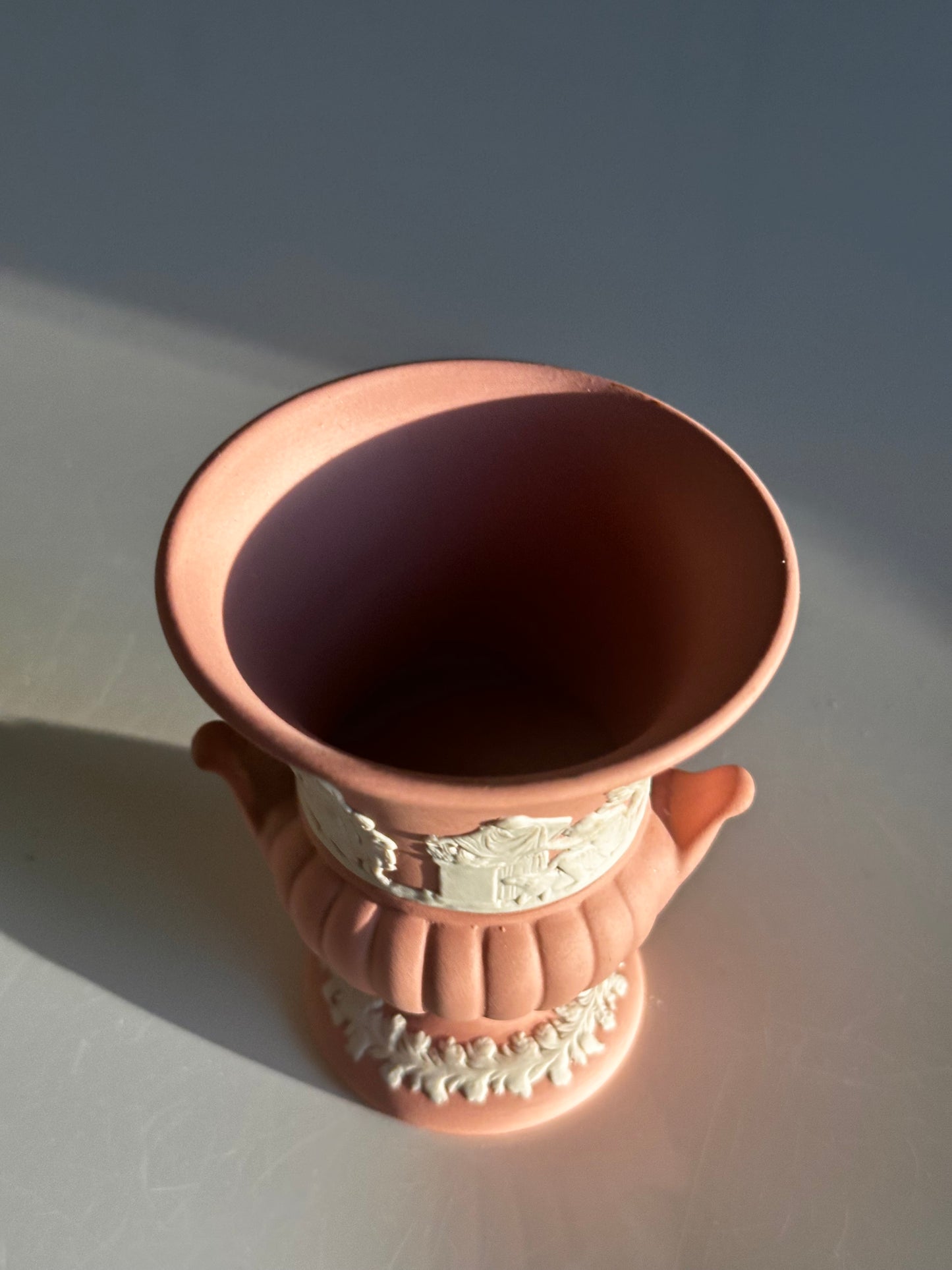 Wedgwood Pink Jasperware Miniature Urn