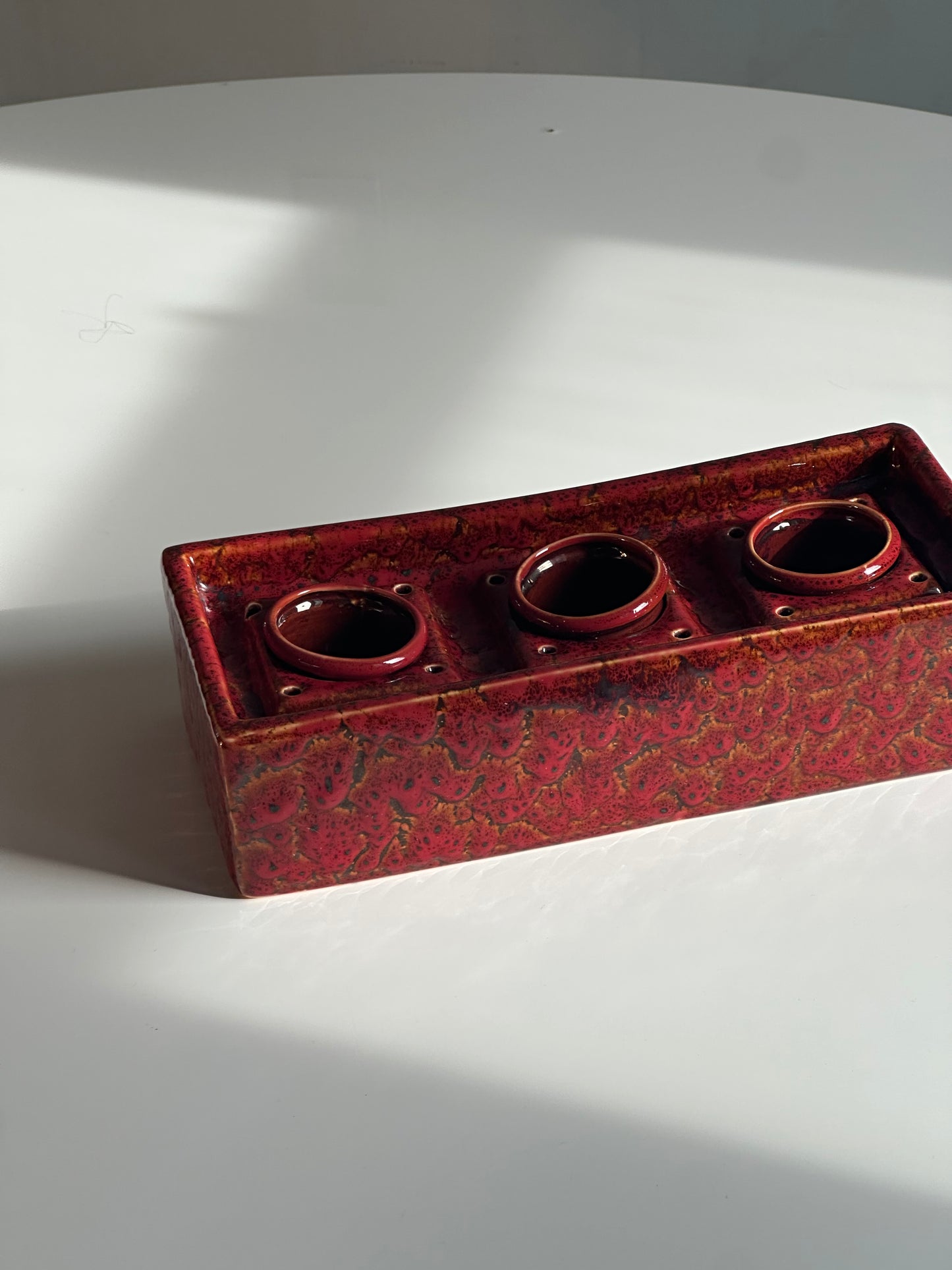 Vintage Glazed Ceramic Floral Frog