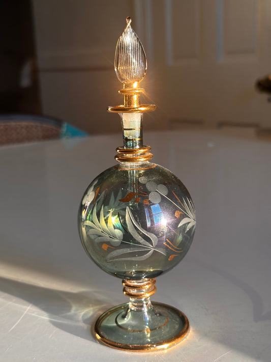 Vintage Hand-Painted Glass Perfume Bottle