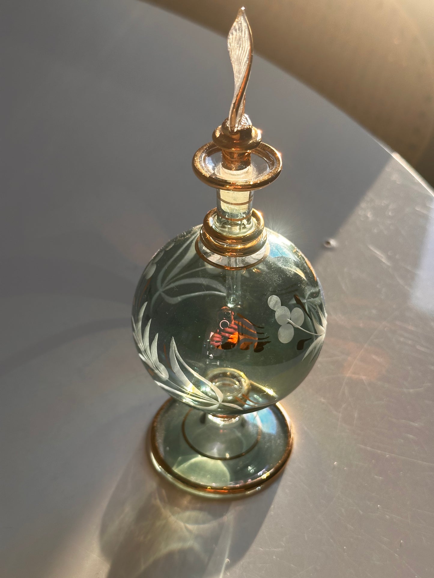 Vintage Hand-Painted Glass Perfume Bottle