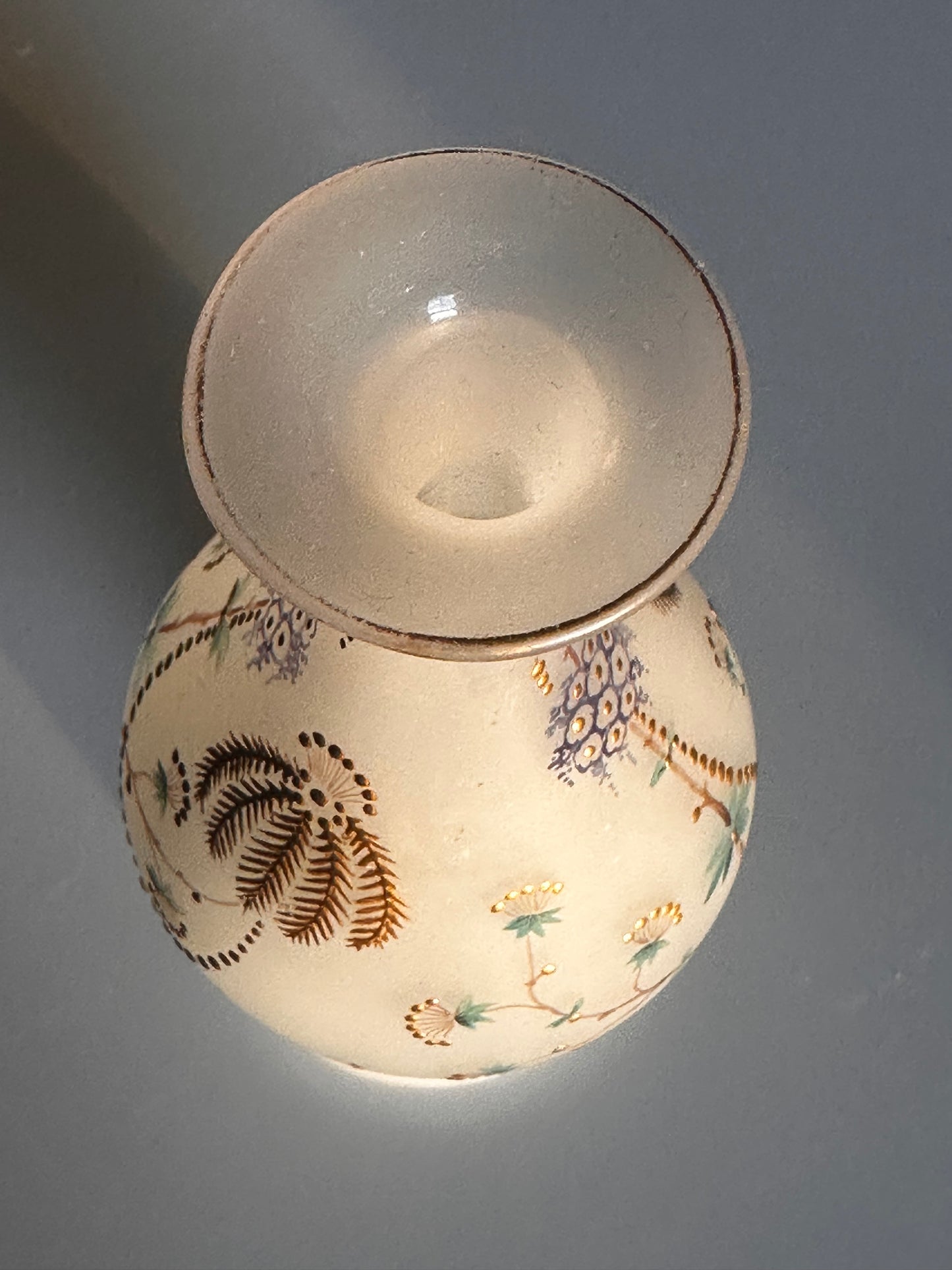 Hand-Painted Opaline Glass Bud Vase