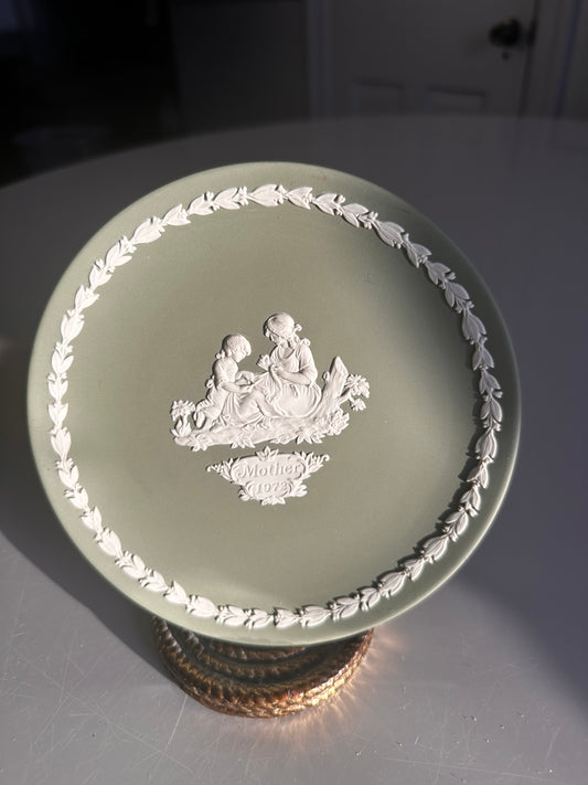 Wedgwood Sage Green Jasperware “Mother” Plate
