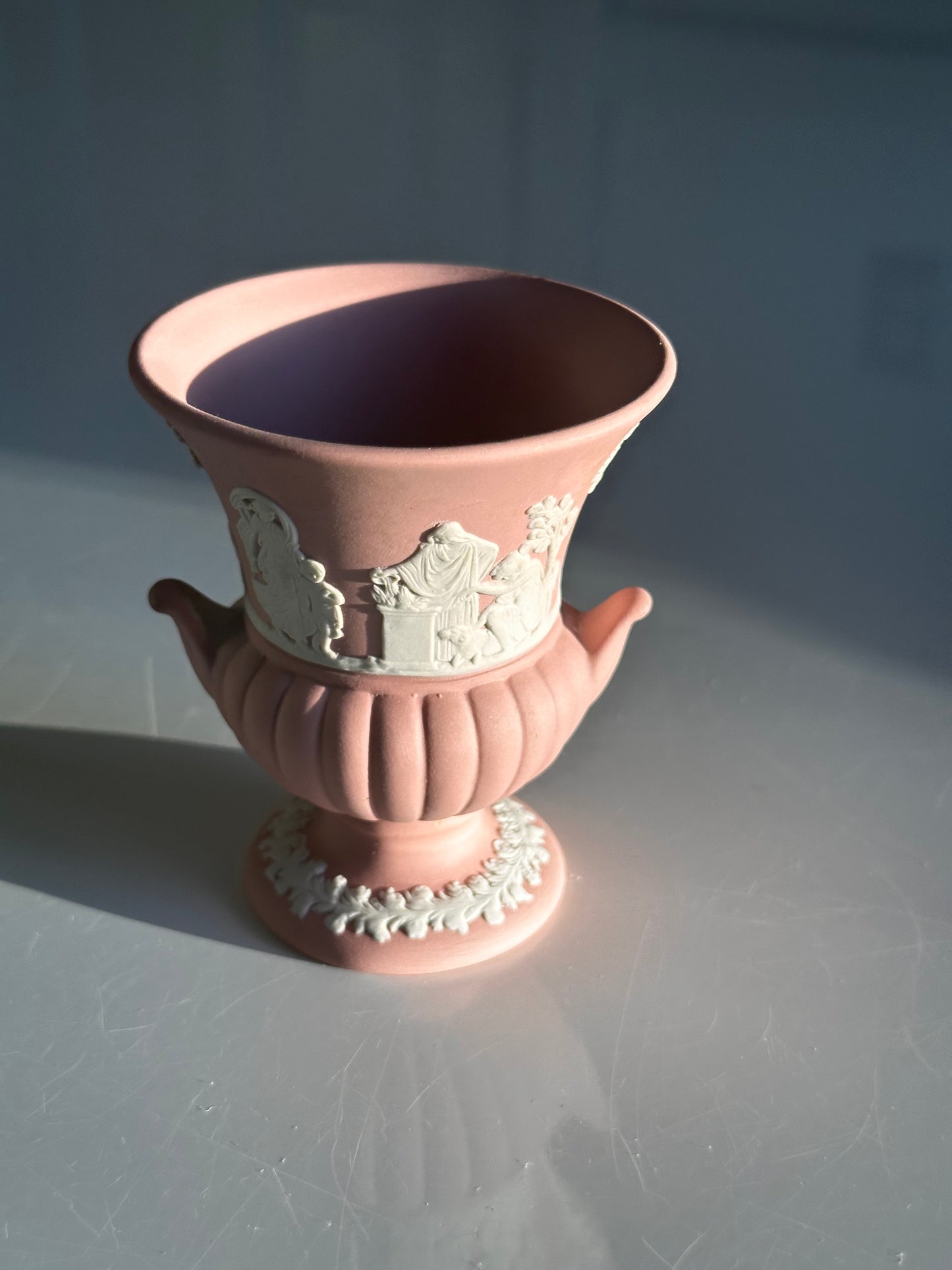 Wedgwood Pink Jasperware Miniature Urn