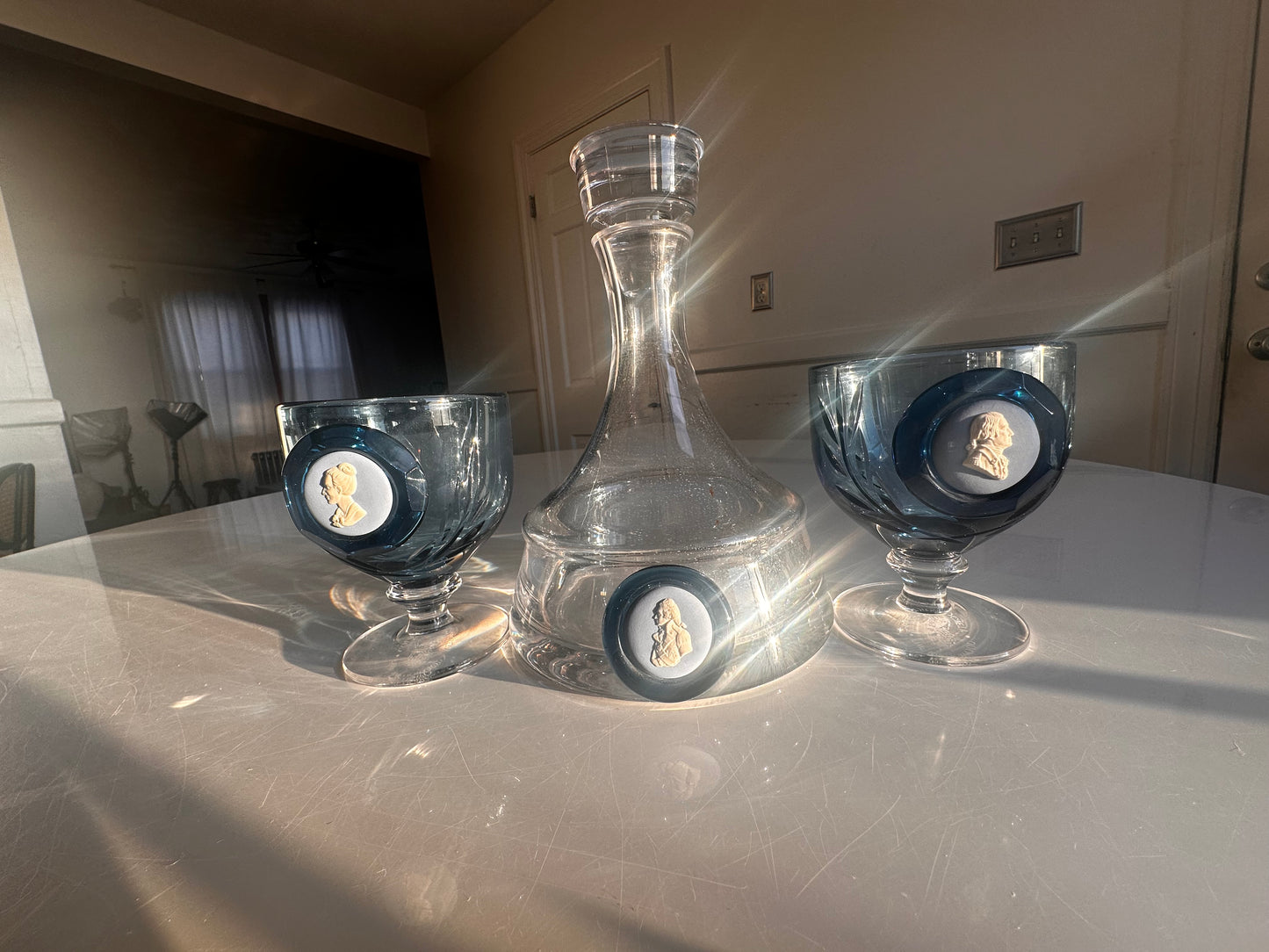 Wedgwood Collectors Society Medallion Crystal Decanter Set, c. 1890–1920