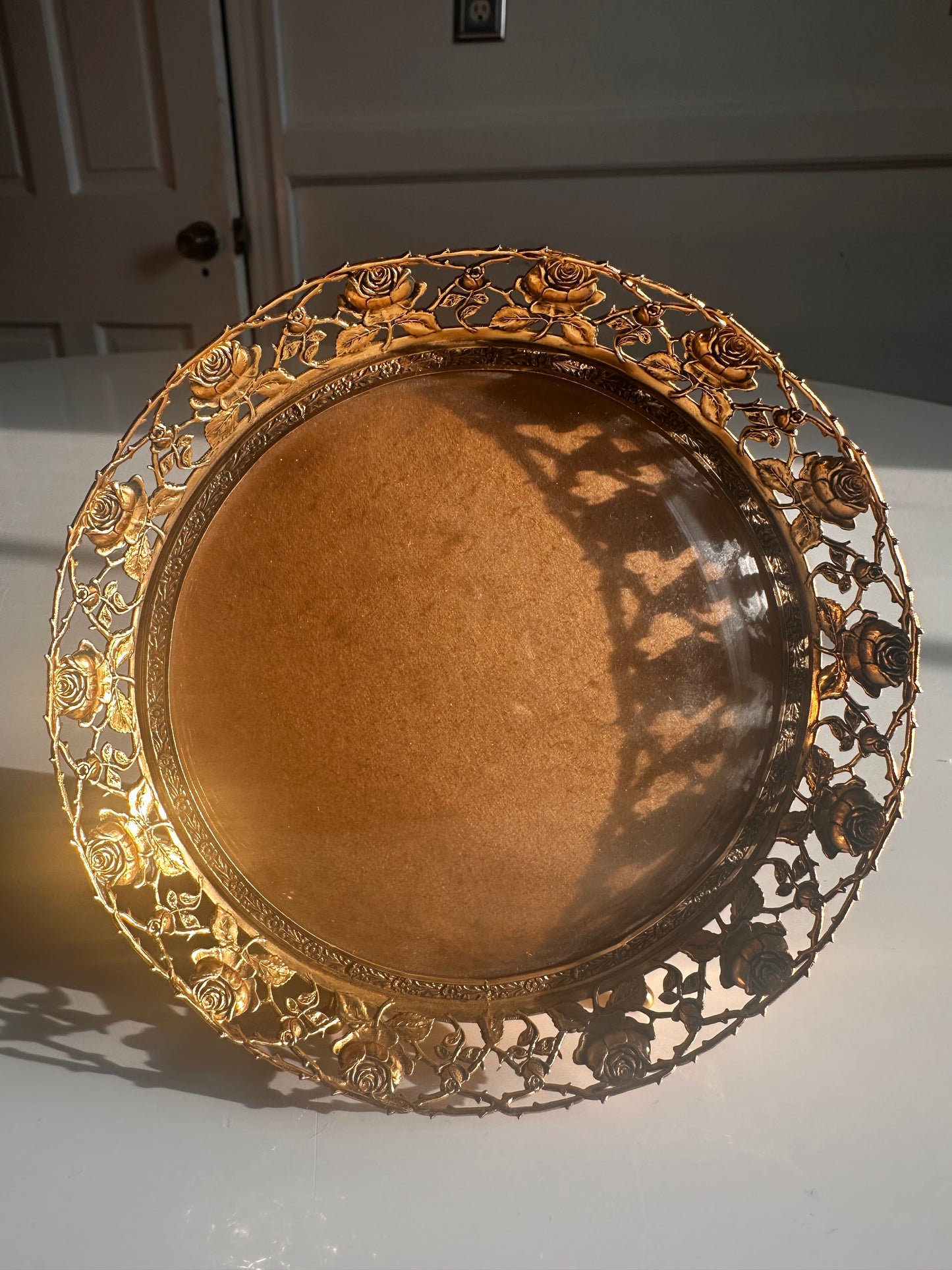 Vintage Gilt Rose Filigree Frame