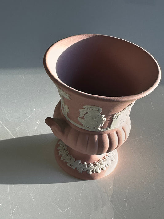 Wedgwood Pink Jasperware Miniature Urn