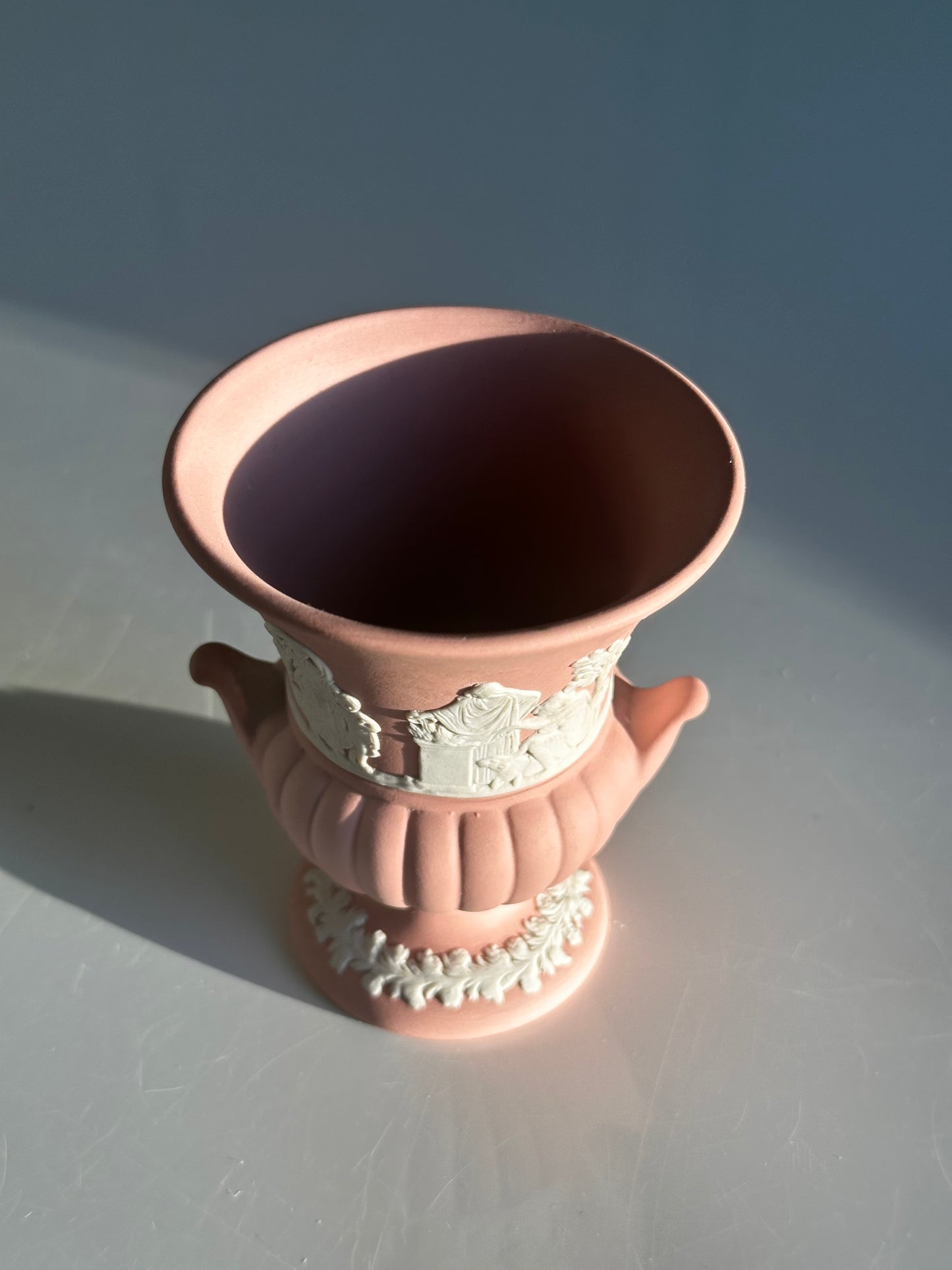 Wedgwood Pink Jasperware Miniature Urn