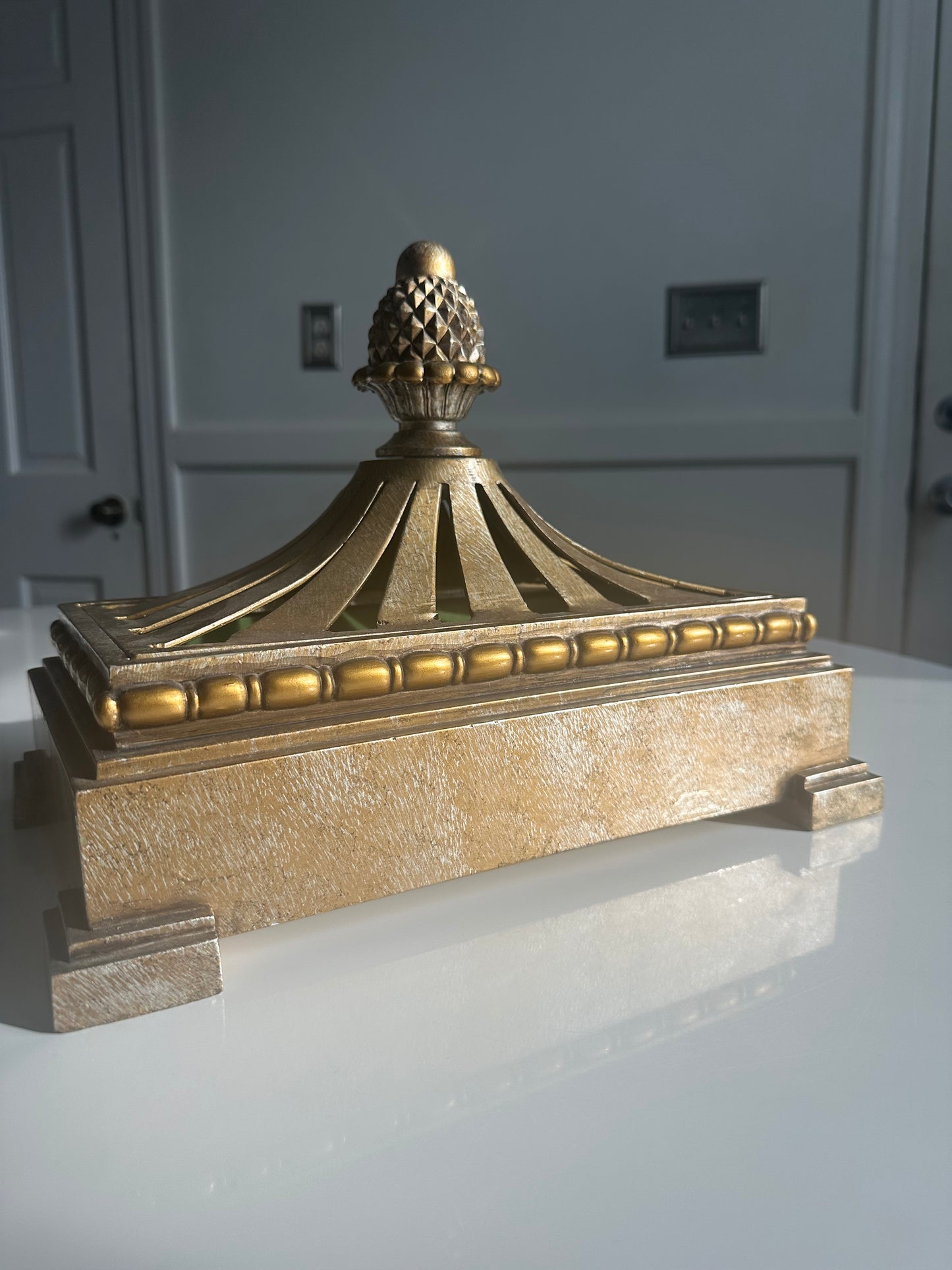 Monumental Gilt Architectural Lidded Box