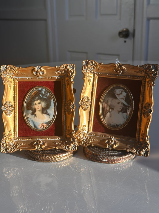 Gilt Decorative Portrait Frames — Pair