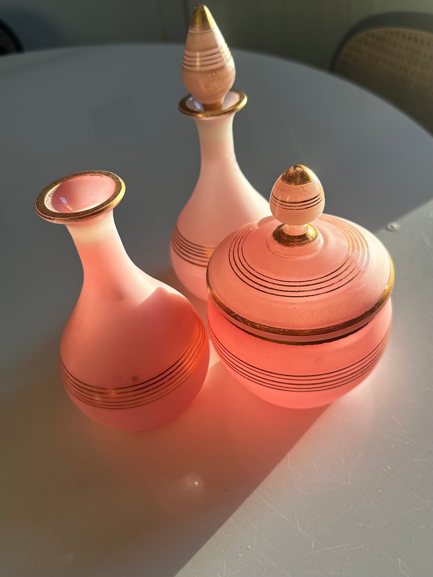 Vintage Opaline Vanity Set