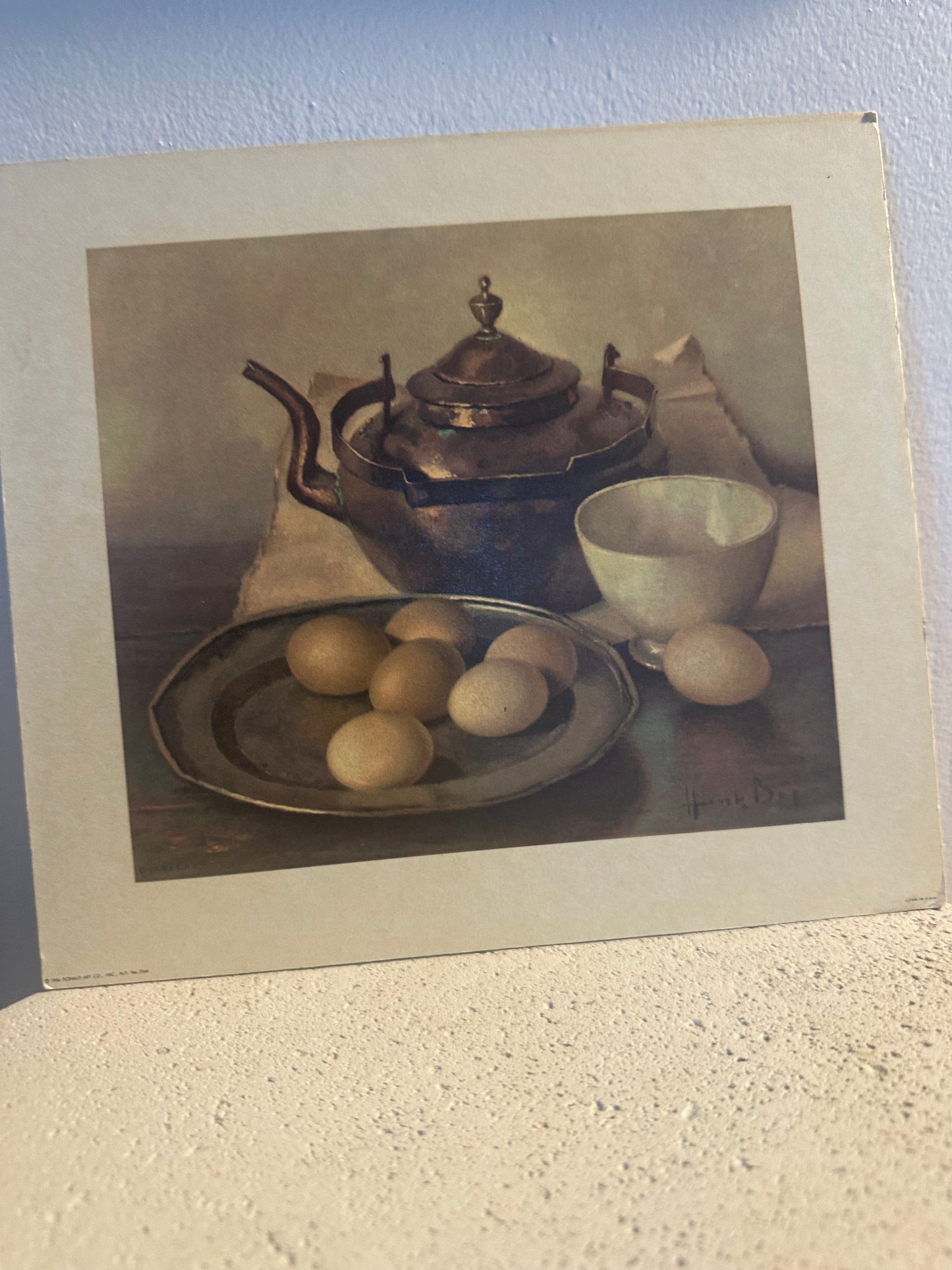 Eggs & Teapot Study-Vintage Still Life Print
