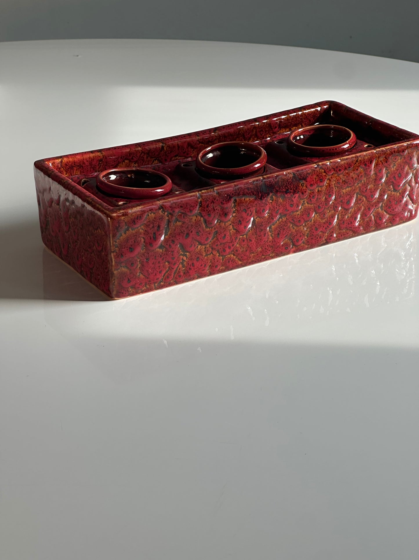 Vintage Glazed Ceramic Floral Frog