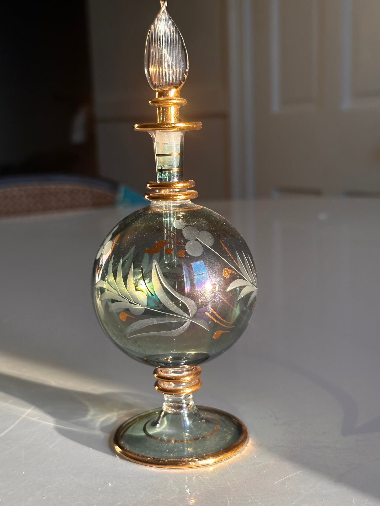 Vintage Hand-Painted Glass Perfume Bottle